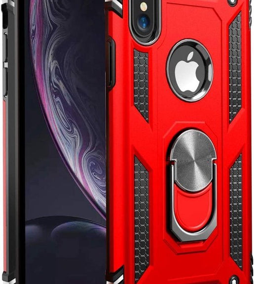 iPhone X / XS Antishock ring hoesje - Rood