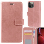 Boekcase Hoesje met ruimte voor pasjes - Goud-Roze (iPhone 15)